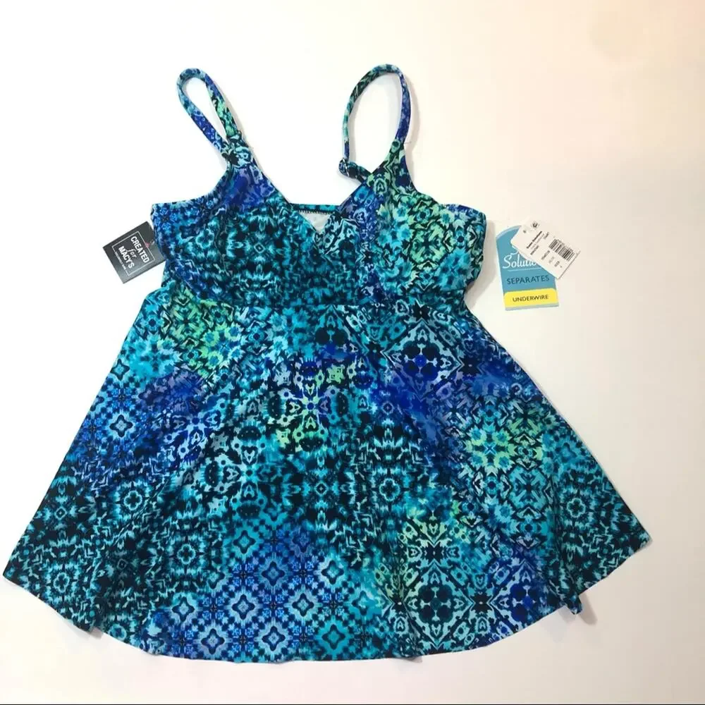 SWIM SOLUTIONS UNDERWIRE V-NECK TANKINI SWIM TOP